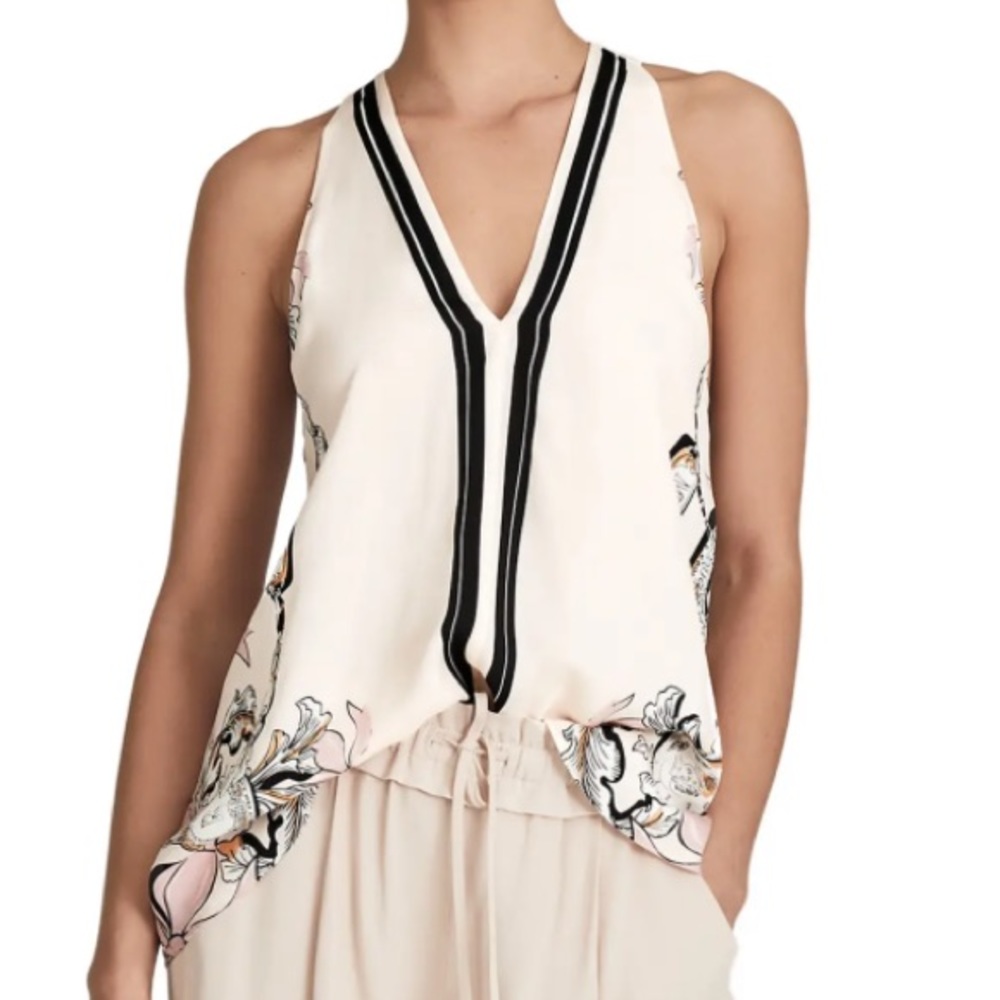 New REISS Aida Scarf Print Sleeveless Blouse Size 8